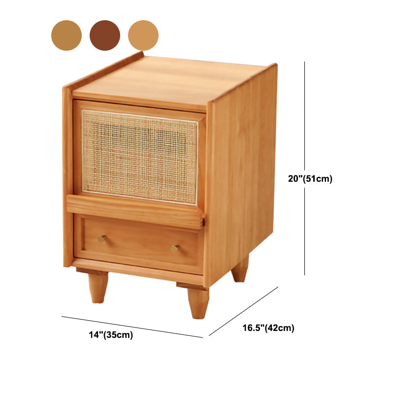 Modern Lower Shelf Nightstand Rattan Bedside Cabinet for Bedroom Clearhalo 'Bedroom Furniture' 'furn' 'furn_night_stand' 'Furniture' 'night_stand' 'Nightstands' 5969559