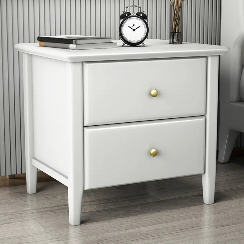 Wooden Bed Nightstand Modern Minimalist Bedside Table with Legs White 1 Piece Clearhalo 'Bedroom Furniture' 'furn' 'furn_night_stand' 'Furniture' 'night_stand' 'Nightstands' 5969560