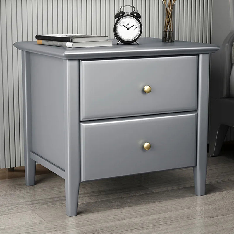 Wooden Bed Nightstand Modern Minimalist Bedside Table with Legs Grey 1 Piece Clearhalo 'Bedroom Furniture' 'furn' 'furn_night_stand' 'Furniture' 'night_stand' 'Nightstands' 5969564