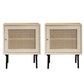 Contemporary Lower Shelf Nightstand Rattan Bedside Cabinet for Bedroom 2 Piece Set Right Clearhalo 'Bedroom Furniture' 'furn' 'furn_night_stand' 'Furniture' 'night_stand' 'Nightstands' 5969573