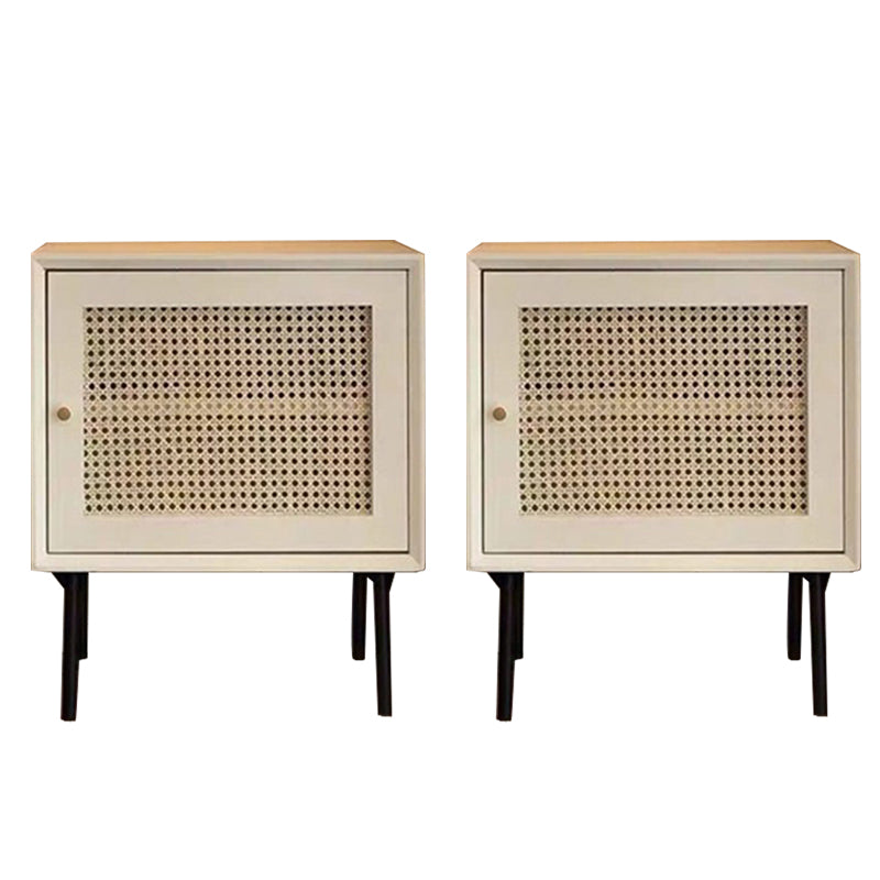 Contemporary Lower Shelf Nightstand Rattan Bedside Cabinet for Bedroom 2 Piece Set Right Clearhalo 'Bedroom Furniture' 'furn' 'furn_night_stand' 'Furniture' 'night_stand' 'Nightstands' 5969573