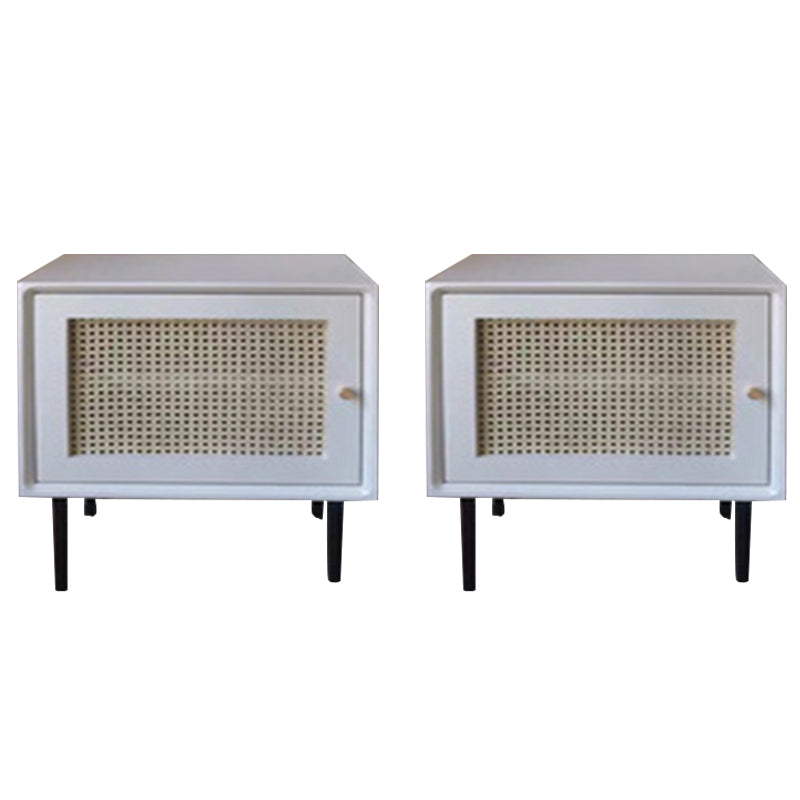 Contemporary Lower Shelf Nightstand Rattan Bedside Cabinet for Bedroom 2 Piece Set Left Clearhalo 'Bedroom Furniture' 'furn' 'furn_night_stand' 'Furniture' 'night_stand' 'Nightstands' 5969575