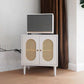 Contemporary Lower Shelf Nightstand Rattan Bedside Cabinet for Bedroom 1 Piece Double Doors Clearhalo 'Bedroom Furniture' 'furn' 'furn_night_stand' 'Furniture' 'night_stand' 'Nightstands' 5969576