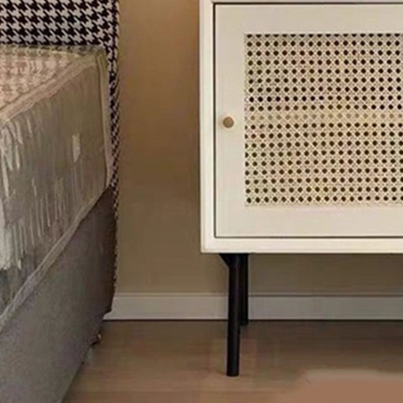 Contemporary Lower Shelf Nightstand Rattan Bedside Cabinet for Bedroom Clearhalo 'Bedroom Furniture' 'furn' 'furn_night_stand' 'Furniture' 'night_stand' 'Nightstands' 5969582