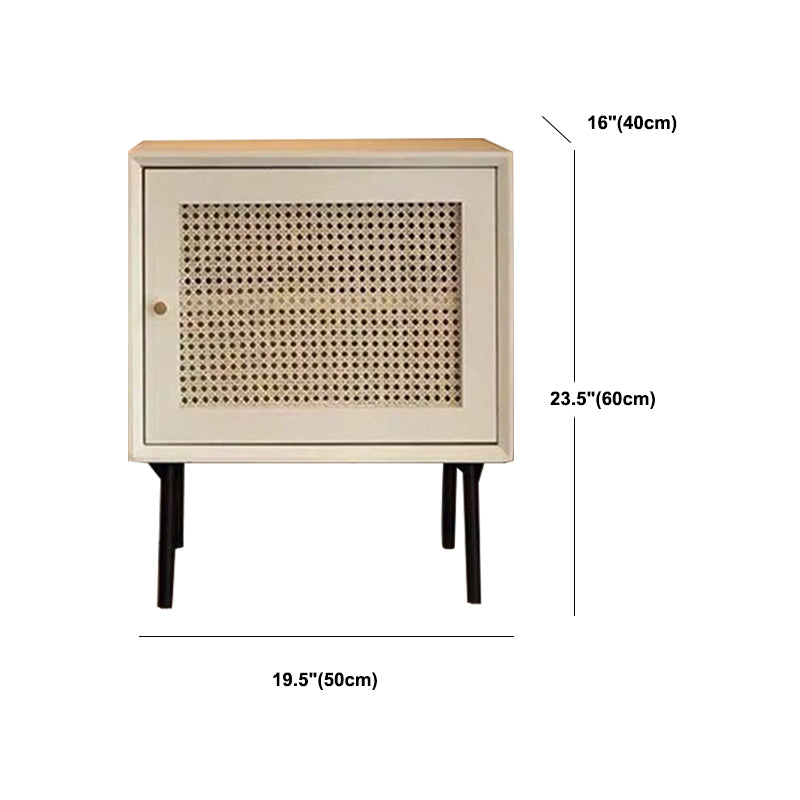 Contemporary Lower Shelf Nightstand Rattan Bedside Cabinet for Bedroom Clearhalo 'Bedroom Furniture' 'furn' 'furn_night_stand' 'Furniture' 'night_stand' 'Nightstands' 5969586