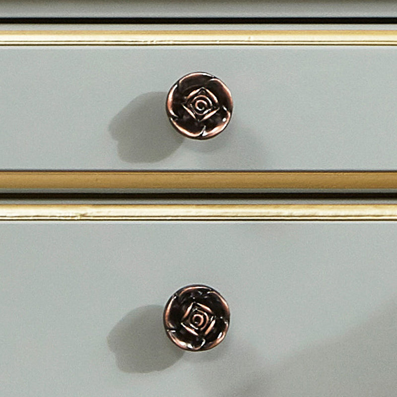 2 cajones Mesa de noche de madera maciza de madera gris de madera tradicional