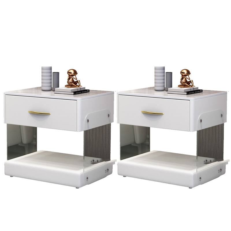 Armoire de chevet de lit moderne en bois massif avec tiroir