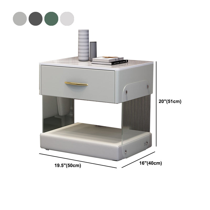 Armoire de chevet de lit moderne en bois massif avec tiroir
