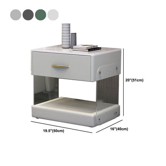 Moderna cama nocturna gabinete de cama de madera maciza con cajón