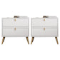 Contemporary Wood Accent Table Nightstand 21.65" Tall Bed Nightstand with 2 Drawers White 2 Piece Set Clearhalo 'Bedroom Furniture' 'furn' 'furn_night_stand' 'Furniture' 'night_stand' 'Nightstands' 5969641
