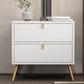 Contemporary Wood Accent Table Nightstand 21.65" Tall Bed Nightstand with 2 Drawers 20"L x 16"W x 22"H White 1 Piece Clearhalo 'Bedroom Furniture' 'furn' 'furn_night_stand' 'Furniture' 'night_stand' 'Nightstands' 5969642