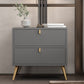 Contemporary Wood Accent Table Nightstand 21.65" Tall Bed Nightstand with 2 Drawers 20"L x 16"W x 22"H Grey 1 Piece Clearhalo 'Bedroom Furniture' 'furn' 'furn_night_stand' 'Furniture' 'night_stand' 'Nightstands' 5969643