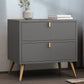Contemporary Wood Accent Table Nightstand 21.65" Tall Bed Nightstand with 2 Drawers Clearhalo 'Bedroom Furniture' 'furn' 'furn_night_stand' 'Furniture' 'night_stand' 'Nightstands' 5969652
