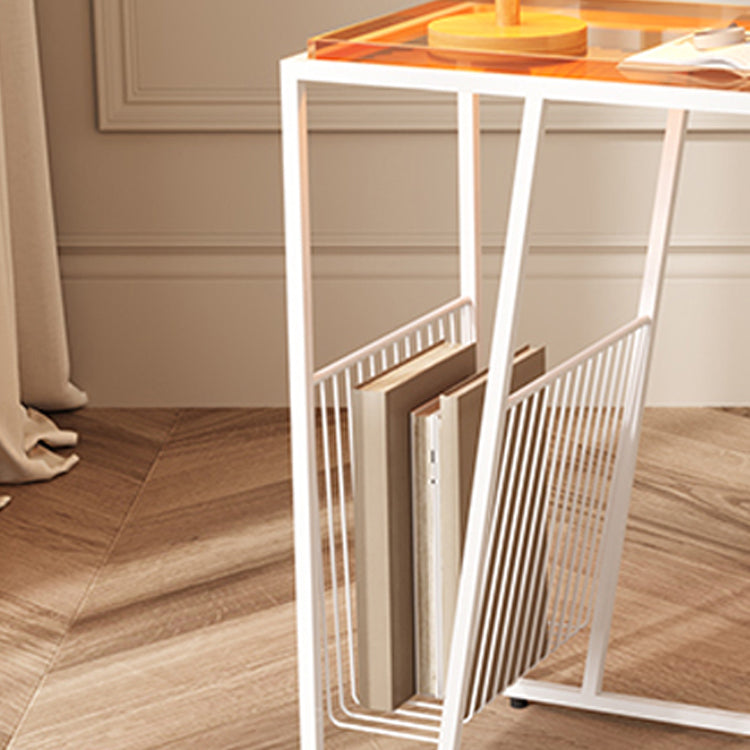 Mesa de acrílico y metal moderno de almacenamiento abierta Gabinete para dormitorio para dormitorio