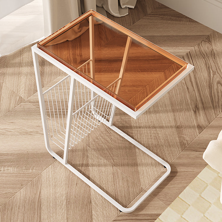 Mesa de acrílico y metal moderno de almacenamiento abierta Gabinete para dormitorio para dormitorio