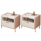 Slate Bedside Table Modern Minimalist Bed Nightstand with Legs Apricot 2 Piece Set Clearhalo 'Bedroom Furniture' 'furn' 'furn_night_stand' 'Furniture' 'night_stand' 'Nightstands' 5969678