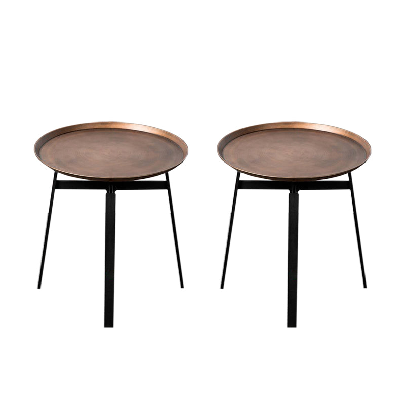 Industrial Metal Bed Nightstand 19.68" Tall Accent Table Nightstand 23.6"L x 23.6"W x 20"H Bronze 2 Piece Set Clearhalo 'Bedroom Furniture' 'furn' 'furn_night_stand' 'Furniture' 'night_stand' 'Nightstands' 5969711