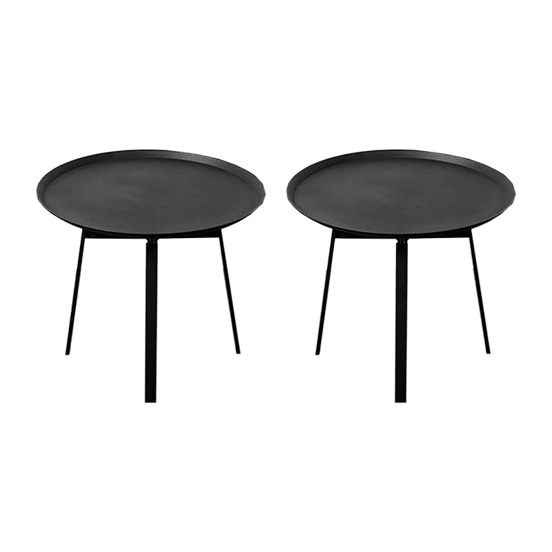 Industrial Metal Bed Nightstand 19.68" Tall Accent Table Nightstand 23.6"L x 23.6"W x 20"H Black 2 Piece Set Clearhalo 'Bedroom Furniture' 'furn' 'furn_night_stand' 'Furniture' 'night_stand' 'Nightstands' 5969715