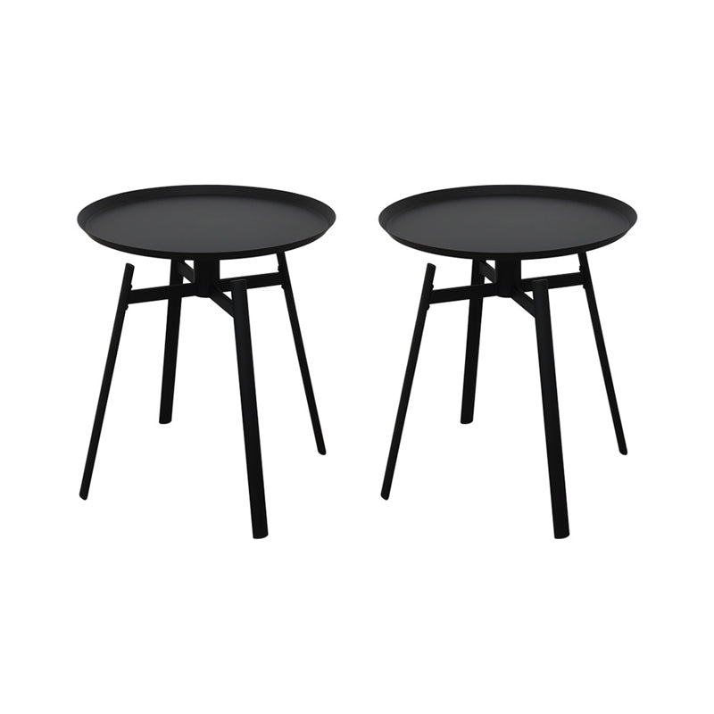 Industrial Metal Bed Nightstand 19.68" Tall Accent Table Nightstand 19.1"L x 19.1"W x 19.7"H Black 2 Piece Set Clearhalo 'Bedroom Furniture' 'furn' 'furn_night_stand' 'Furniture' 'night_stand' 'Nightstands' 5969719