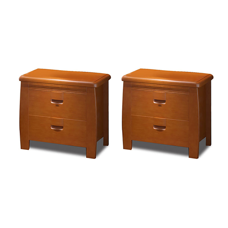 Table de nuit de lit traditionnelle en bois massif avec tiroirs