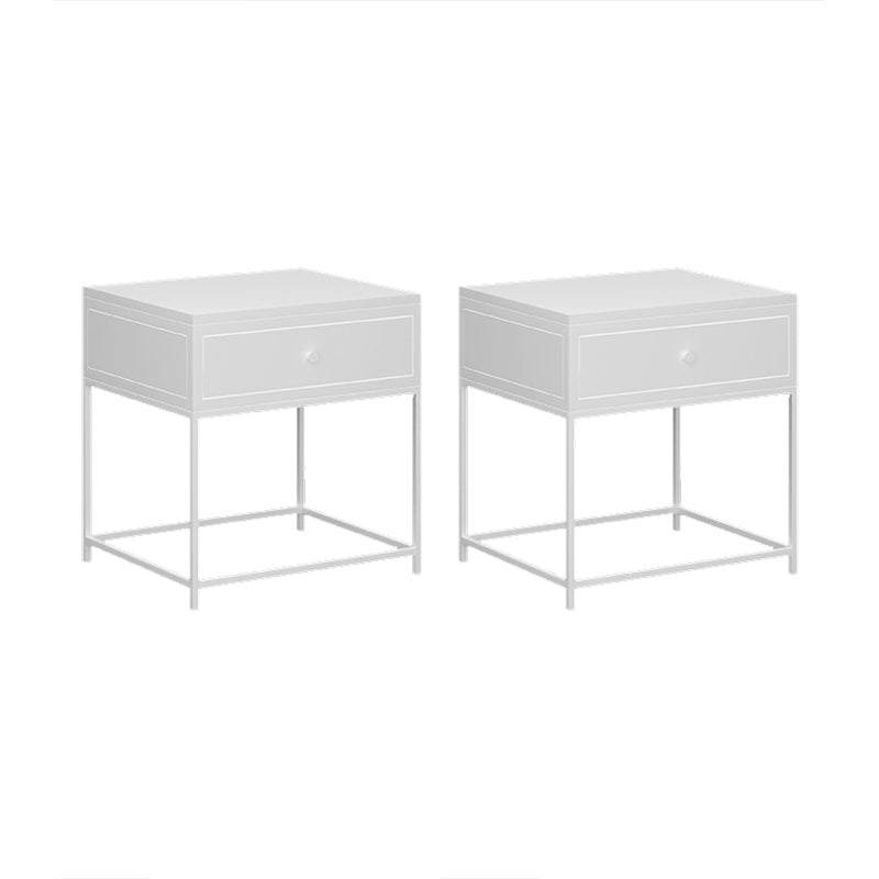 Metal Bed Nightstand Modern Accent Table Nightstand with Drawer