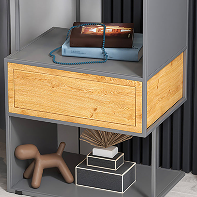 Armoire de chevet en verre inférieur industriel avec tiroir pour chambre à coucher