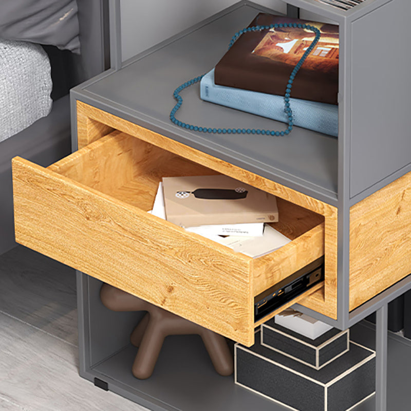 Armoire de chevet en verre inférieur industriel avec tiroir pour chambre à coucher