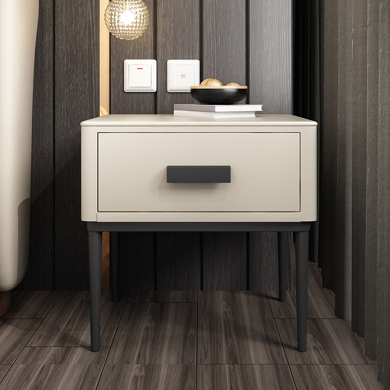 Mesa de noche moderna del gabinete de la cama y de cuero falso, 20 "L x 16" W x 18.5 "H