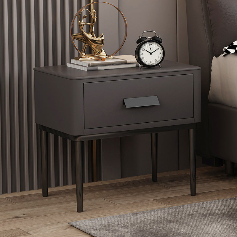 Mesa de noche moderna del gabinete de la cama y de cuero falso, 20 "L x 16" W x 18.5 "H