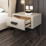 Mesa de noche moderna del gabinete de la cama y de cuero falso, 20 "L x 16" W x 18.5 "H