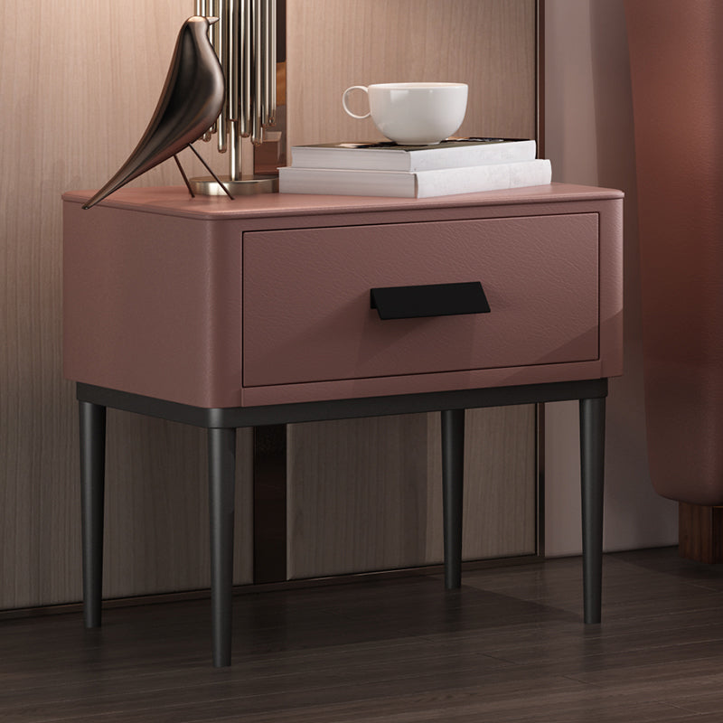 Mesa de noche moderna del gabinete de la cama y de cuero falso, 20 "L x 16" W x 18.5 "H