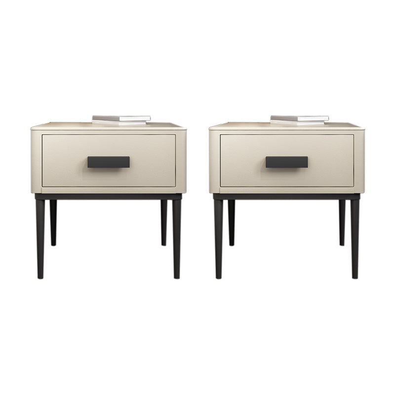 Mesa de noche moderna del gabinete de la cama y de cuero falso, 20 "L x 16" W x 18.5 "H