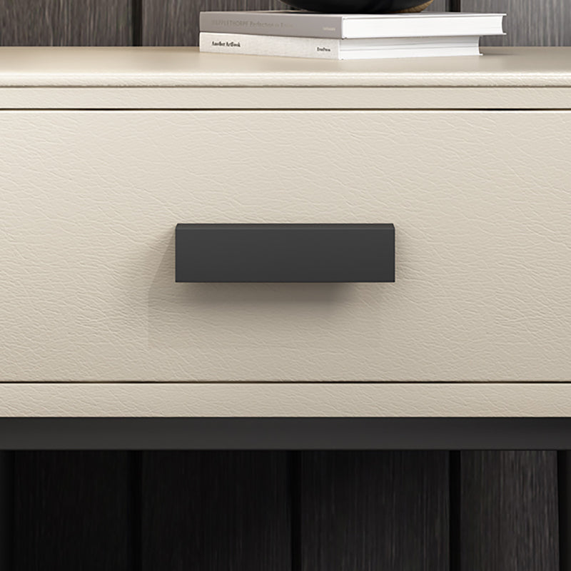 Mesa de noche moderna del gabinete de la cama y de cuero falso, 20 "L x 16" W x 18.5 "H