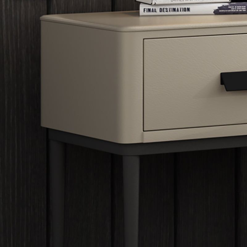 Mesa de noche moderna del gabinete de la cama y de cuero falso, 20 "L x 16" W x 18.5 "H