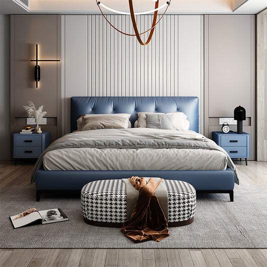 Modern de cabina de cabecera y mesa nocturna de cuero para dormitorio para dormitorio