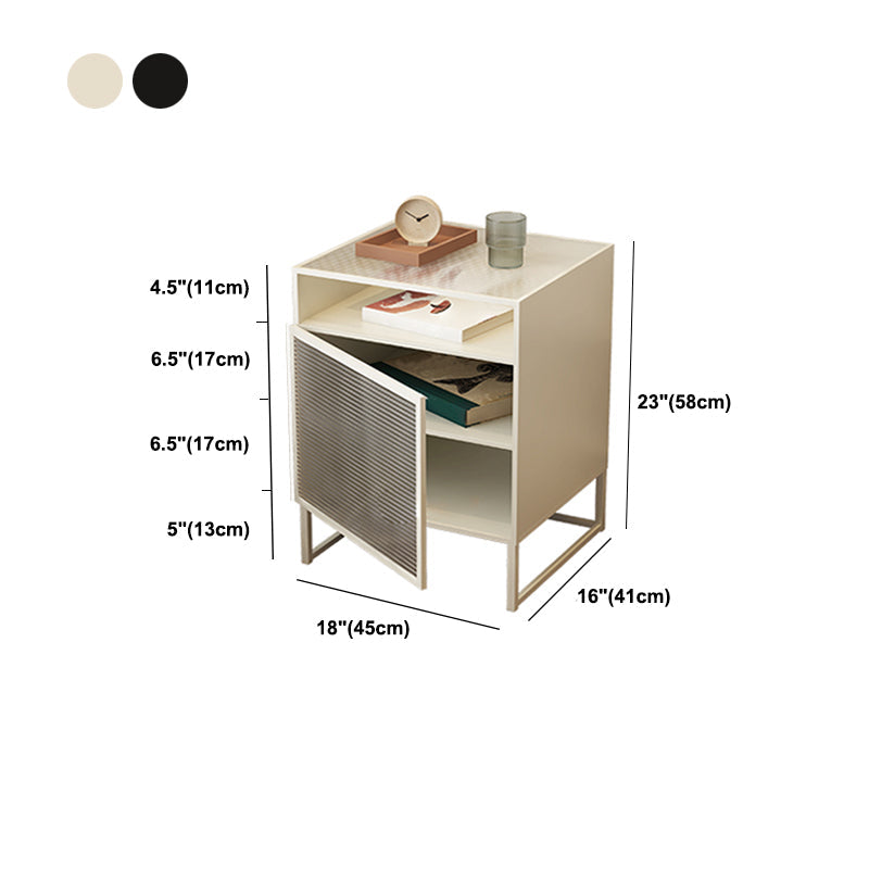 23 "haut de nuit moderne étagère inférieure 1 tiroir en fer table de nuit