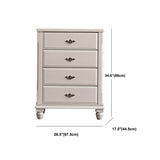 17.5" W Modern Storage Chest Dresser White Rubber Wood Storage Chest with Drawers