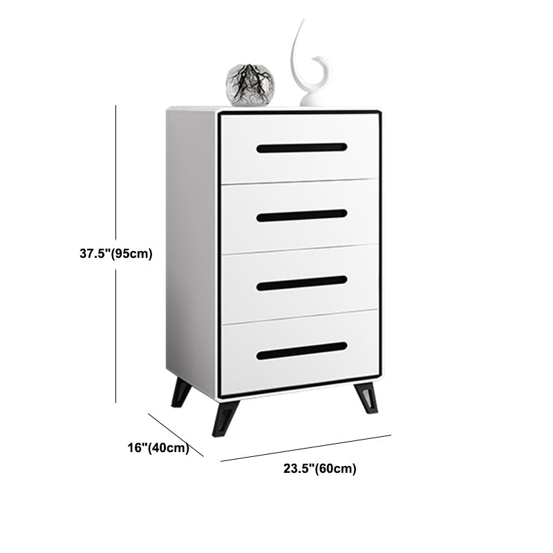 16" W Modern Storage Chest Dresser White Vertical Storage Chest with 3/4/5 Drawers Clearhalo 'Bedroom Furniture' 'Dressers & Chests' 'dressers_chests' 'furn' 'furn_dressers_chests' 'Furniture' 5969876
