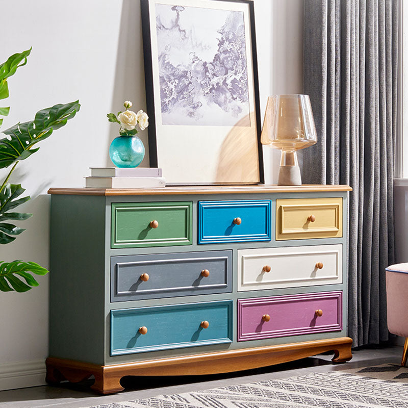Coastal Style Storage Chest 7 Drawers Storage Chest Dresser for Bedroom