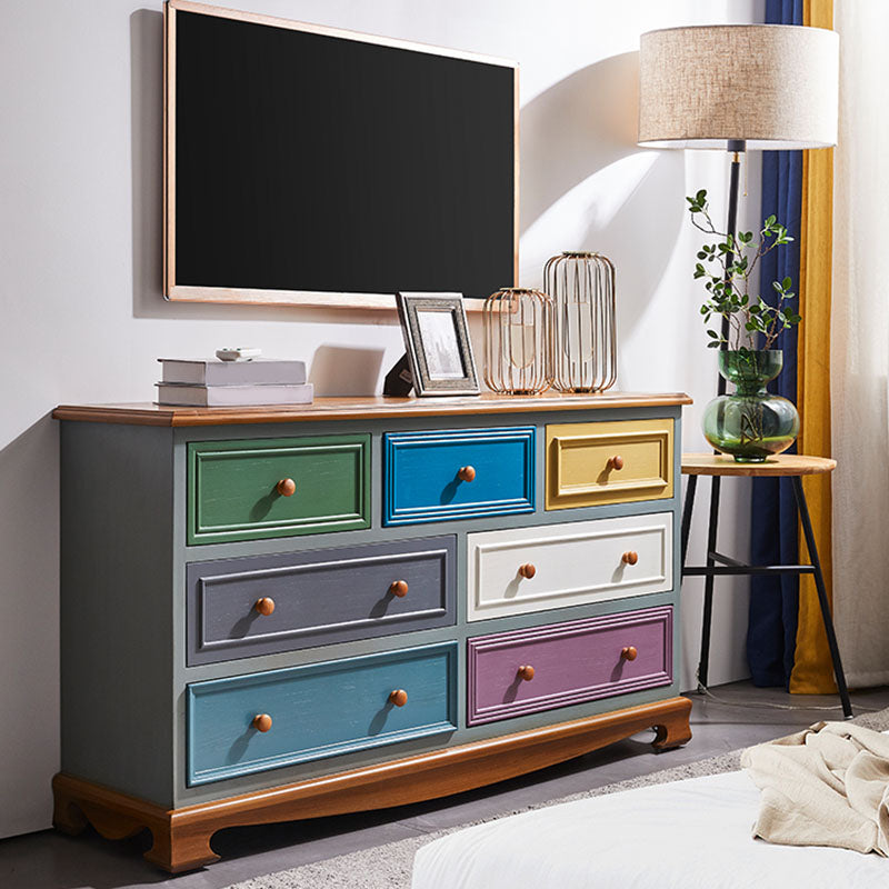 Coastal Style Storage Chest 7 Drawers Storage Chest Dresser for Bedroom