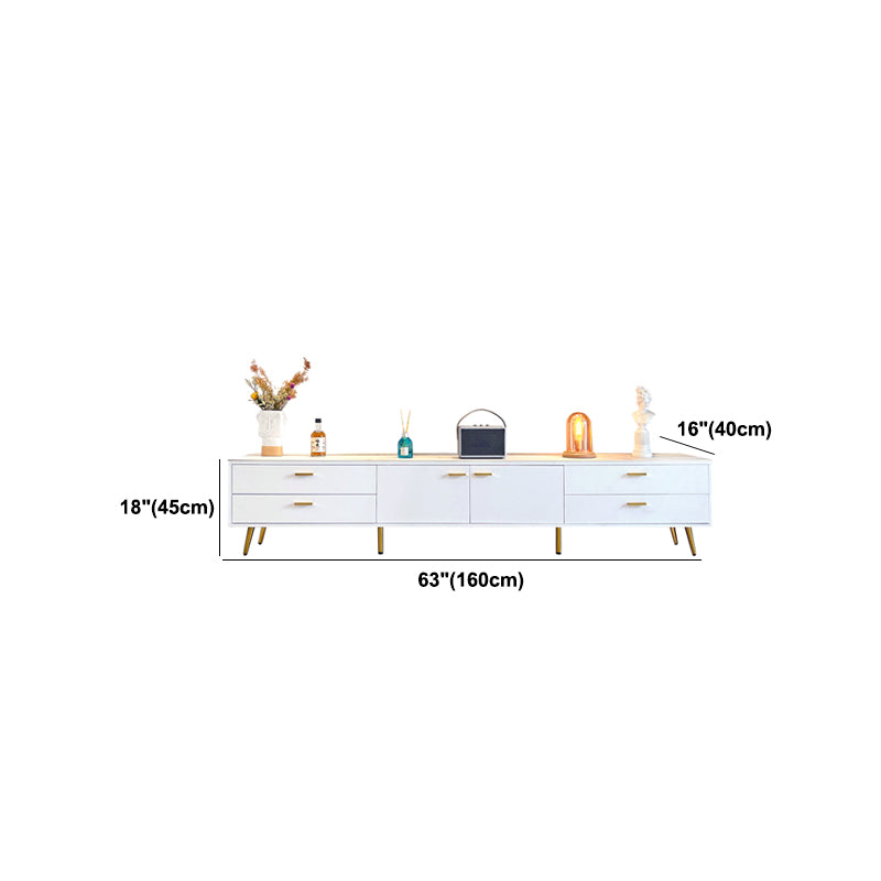 Glam Stone TV Media Console White TV Stand with 4 Drawers and 2 Doors Clearhalo 'furn' 'furn_tv_stands_entertainment_centers' 'Furniture' 'Living Room Furniture' 'TV Stands & Entertainment Centers' 'TV Stands & Media Storage Furniture' 'tv_stands_entertainment_centers' 5970020
