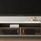 Wooden TV Stand Console Brown Modern Style TV Cabinet with Doors
