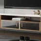 Wooden TV Stand Console Brown Modern Style TV Cabinet with Doors