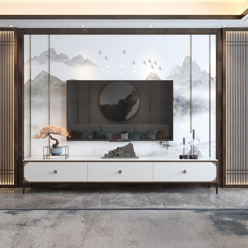 Stone Media Console TV Stand Contemporary TV Media Stand with 3 Drawers Clearhalo 'furn' 'furn_tv_stands_entertainment_centers' 'Furniture' 'Living Room Furniture' 'TV Stands & Entertainment Centers' 'TV Stands & Media Storage Furniture' 'tv_stands_entertainment_centers' 5970116