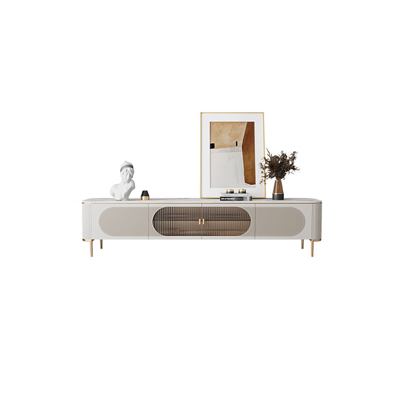 Contemporary Media Console TV Stand Stone TV Media Stand in White 70.9"L x 15.7"W x 18.9"H Clearhalo 'furn' 'furn_tv_stands_entertainment_centers' 'Furniture' 'Living Room Furniture' 'TV Stands & Entertainment Centers' 'TV Stands & Media Storage Furniture' 'tv_stands_entertainment_centers' 5970135