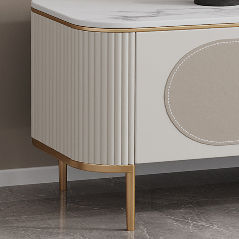 Contemporary Media Console TV Stand Stone TV Media Stand in White Clearhalo 'furn' 'furn_tv_stands_entertainment_centers' 'Furniture' 'Living Room Furniture' 'TV Stands & Entertainment Centers' 'TV Stands & Media Storage Furniture' 'tv_stands_entertainment_centers' 5970143