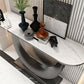 Tavolo di divano console di ferro moderno Stone Mezza Luna Console Tavolino per Hall