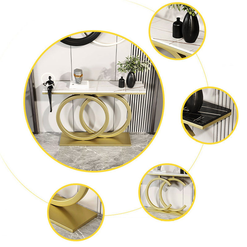 Tavolo da divano console in pietra moderna tavolo da rettangolo di rettangolo per sala