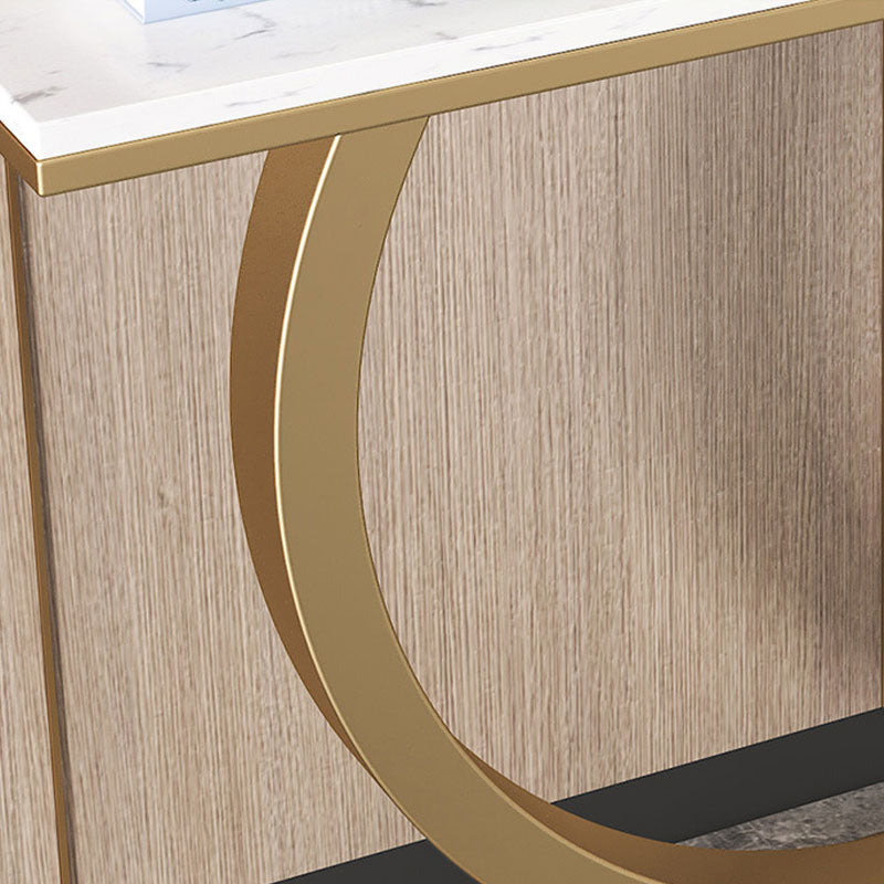 Modern Marble Console Sofa Table Rectangle Iron Console Accent Table for Hall