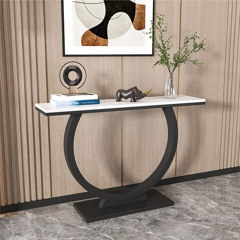 Modern Marble Console Sofa Table Rectangle Iron Console Accent Table for Hall